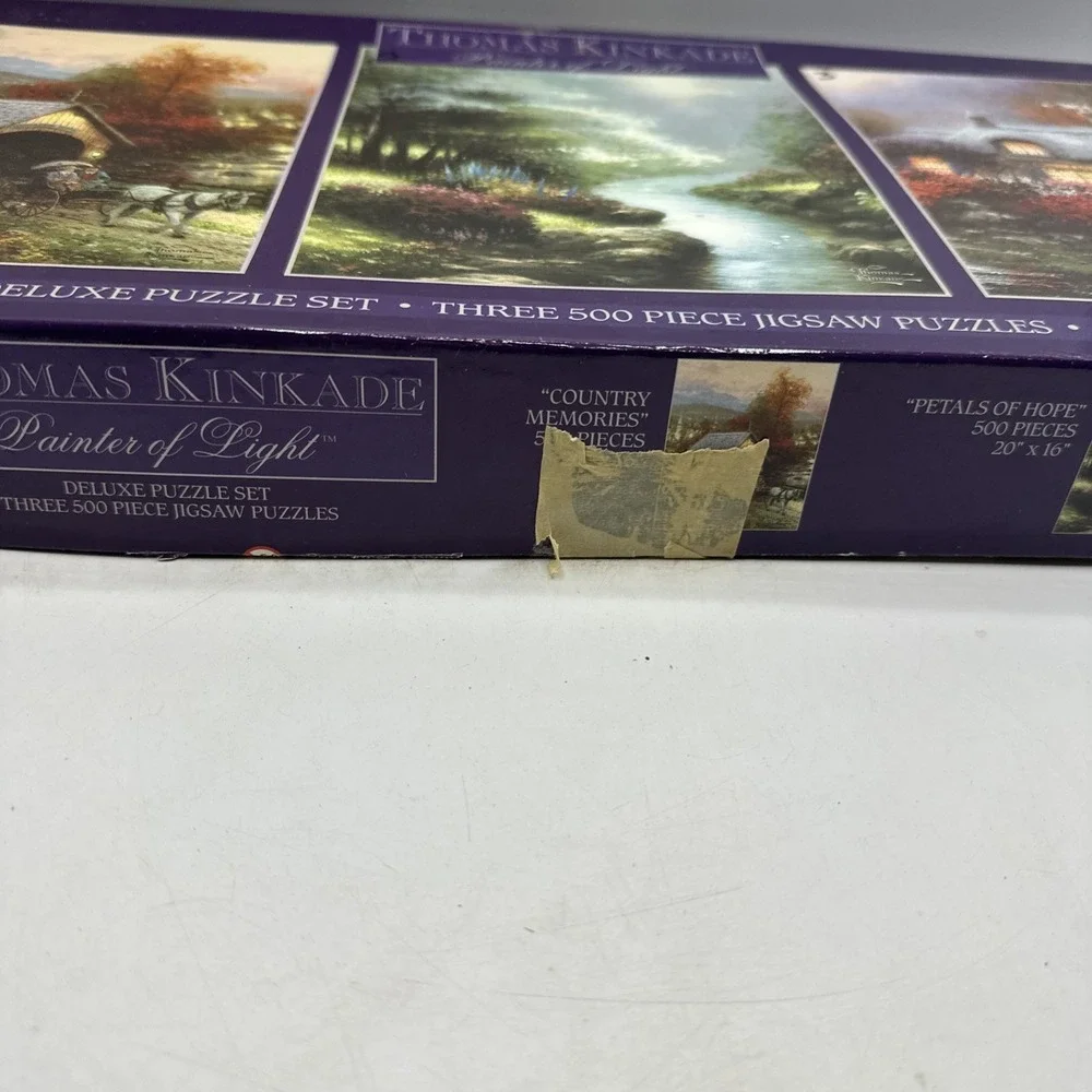 Thomas Kinkade‎ Deluxe Puzzle Set of 3 Used 500 Pieces 20